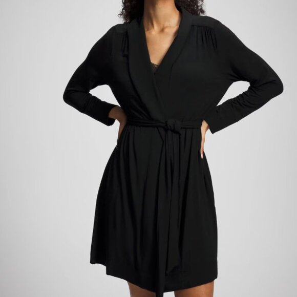 Soma Other - SOMA Women’s Black Short Robe L/XL Cozy Lounge Sleepwear Nightwear